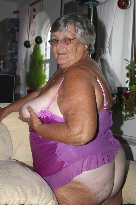 Fat UK nan Grandma Libby licks a nipple after loosing her large boobs 48892611