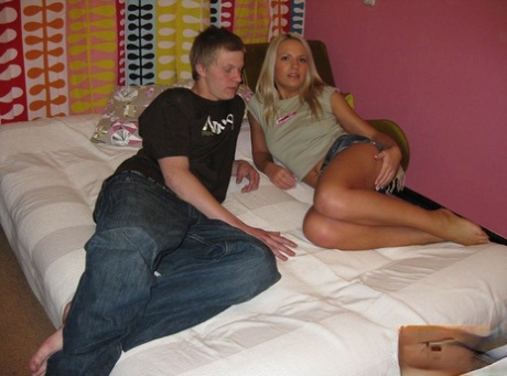 Blonde teen gives her boyfriend oral sex before being banged doggy style 81305025