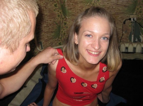 Young looking blonde and her boyfriend take selfies while fucking 99846575