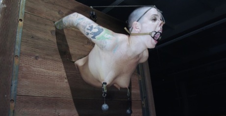 Slave Abigail Dupree undergoes whipping, gagging & submersion in rough BDSM 87896826