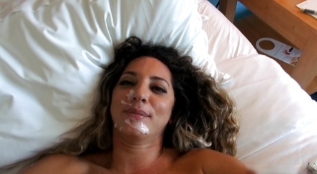 POV blowjob action with Sophia Sugar gagging on facial cumshot 31444799